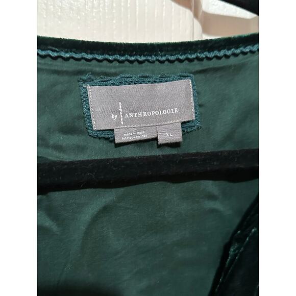 Anthropologie Green Sunday in Brooklyn V-Neck Velvet Mini Dress Size XL - Picture 6 of 16